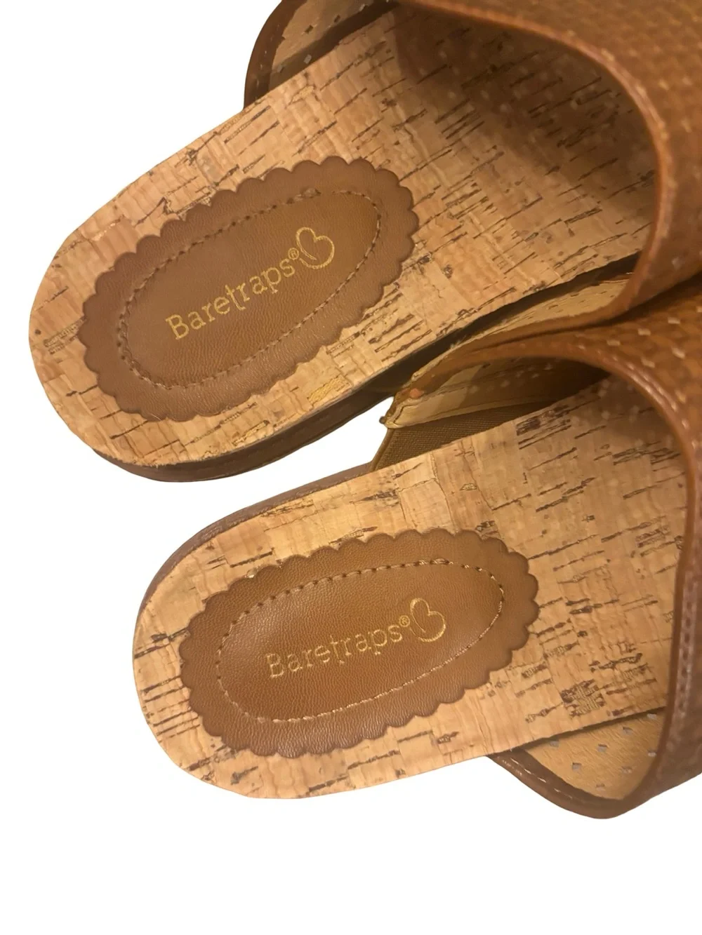BareTraps Brown’s Textured Cork Slide Sandals Size 8
